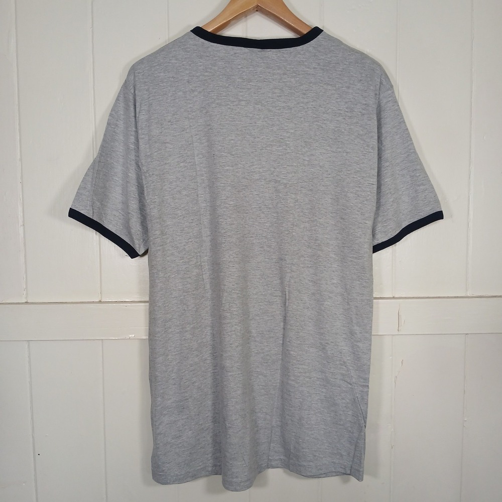 Coppertone T-Shirt Mens Medium Gray Ringer Graphic Hanes Beefy-T Y2K Retro - Picture 3 of 7